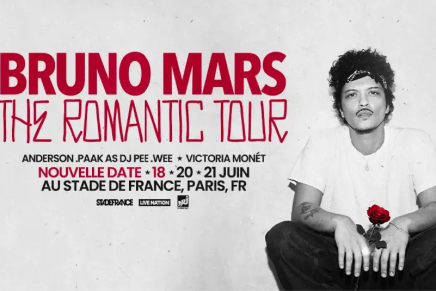 BRUNO MARS - En raison d’une demande incroyable, une troisième date a été ajoutée le 18 juin.